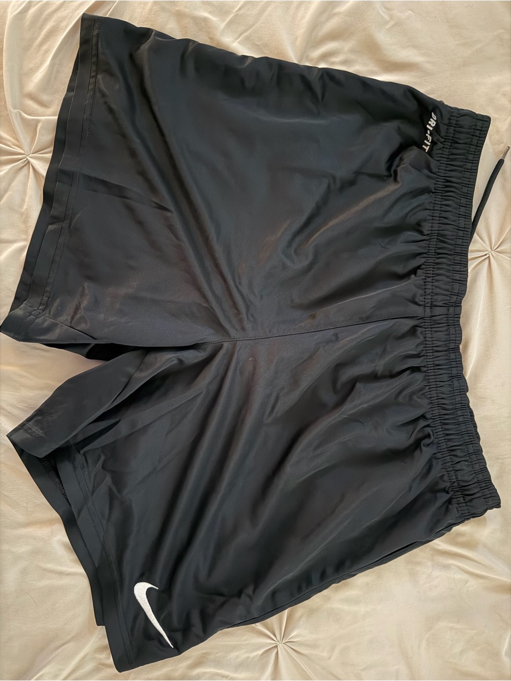 Nike Black Men's Athletic Shorts with White Swoosh